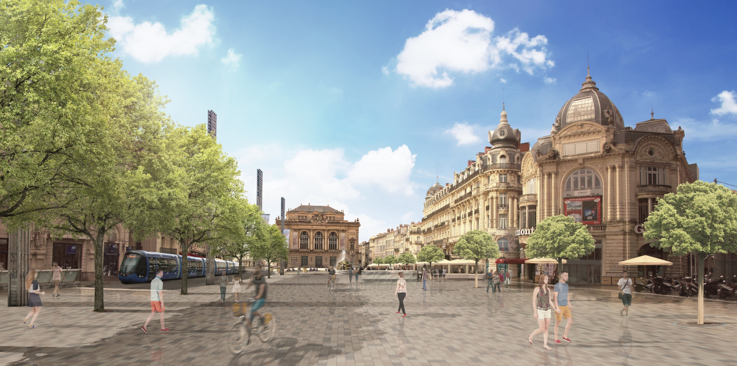 Place de la Comédie arborée - Esquisse campagne électorale Michaël Delafosse - Février 2020.jpg