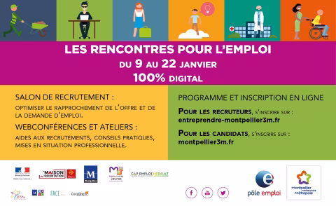 Les rencontres pour l'emploi : une édition inédite 100% en ligne, du 9 janvier au 22 janvier 2021