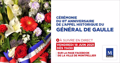 Communiqué de presse - Facebook live : Cérémonie à l'occasion du 81e anniversaire de l'appel  historique du Général de Gaulle, vendredi 18 juin à 11h30