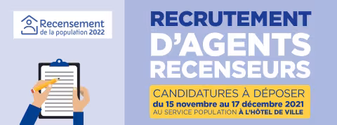 Jusqu'au 17 décembre, la Ville recrute des agents de recensement
