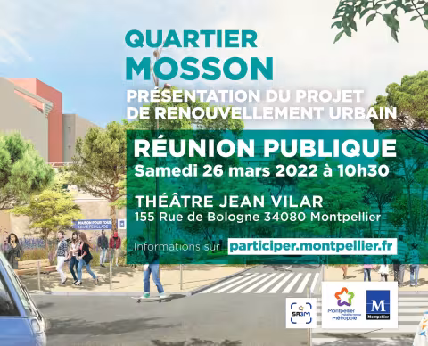 Communiqué de presse  : Présentation du projet de renouvellement urbain quartier Mosson - Samedi 26 mars à partir de 9h30