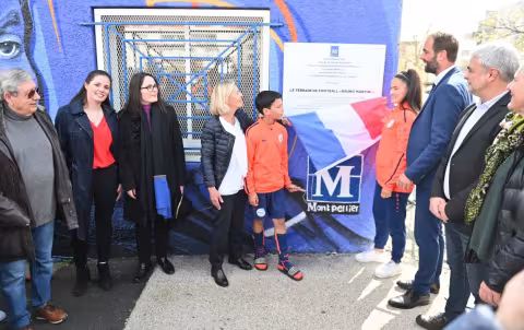 quartier Hauts de Massane, le stade de football des Tritons devient le stade "Bruno Martini"