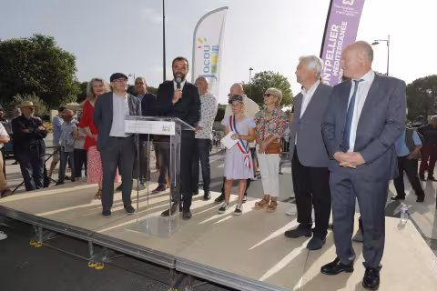 INAUGURATION DES AMENAGEMENTS DU CŒUR DE VILLE COMMERCANT A JACOU