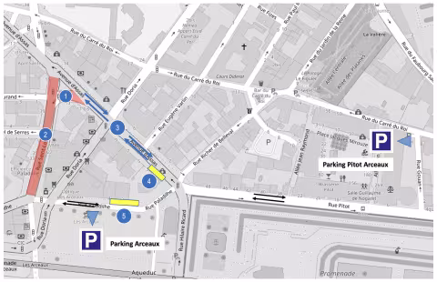 Mise à double sens de l’avenue d’Assas pour améliorer la desserte en transports en commun du quartier des Arceaux à partir du 22 juin