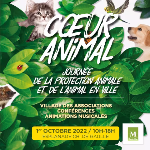 COEUR ANIMAL, LE 1er OCTOBRE, SUR L'ESPLANADE CHARLES DE GAULLE : UNE JOURNEE EN FAVEUR DE LA PROTECTION DE L'ANIMAL EN VILLE