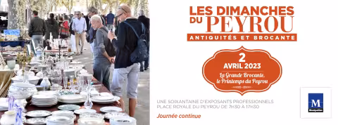 Le 2 avril prochain,  les Dimanches du Peyrou organisent une édition spéciale "grande brocante, le printemps du Peyrou", de 7h30 à 17h30 avec une soixantaine d'exposants