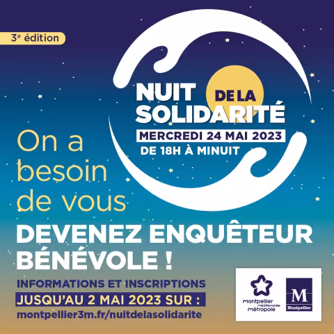 Nuit de la solidarité 2023 - La métropole de Montpellier et ses partenaires recrutent des bénévoles