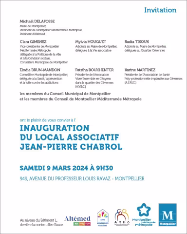 Inauguration du local associatif Jean-Pierre Chabrol, samedi 9 mars à 9h30