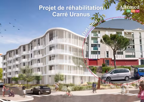 Le projet de réhabilitation du Carré Uranus Avant/après - Crédit Altémed.