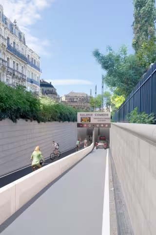Galerie cyclable et accès parking multimodal Comédie, début des travaux