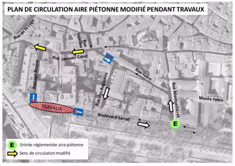 Travaux boulevard Sarrail dans le cadre du projet d’embellissement Comédie-Esplanade