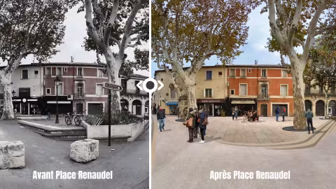 Crédit : Ville et Métropole de Montpellier (avant) - NEMIS (après)