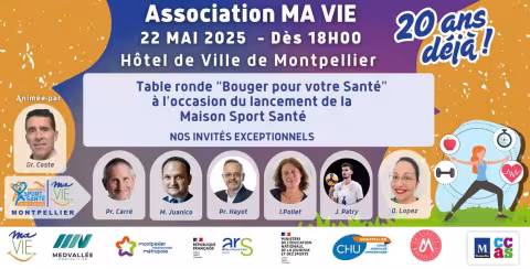 Note aux rédactions : Table ronde "Bougeons pour notre santé !", jeudi 22 mai à 18h à l'Hôtel de Ville de Montpellier