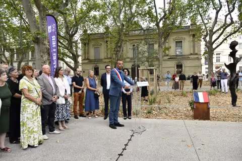 Inauguration de la spirale de Germaine Richier sur l'Esplanade des Arts et de la Culture